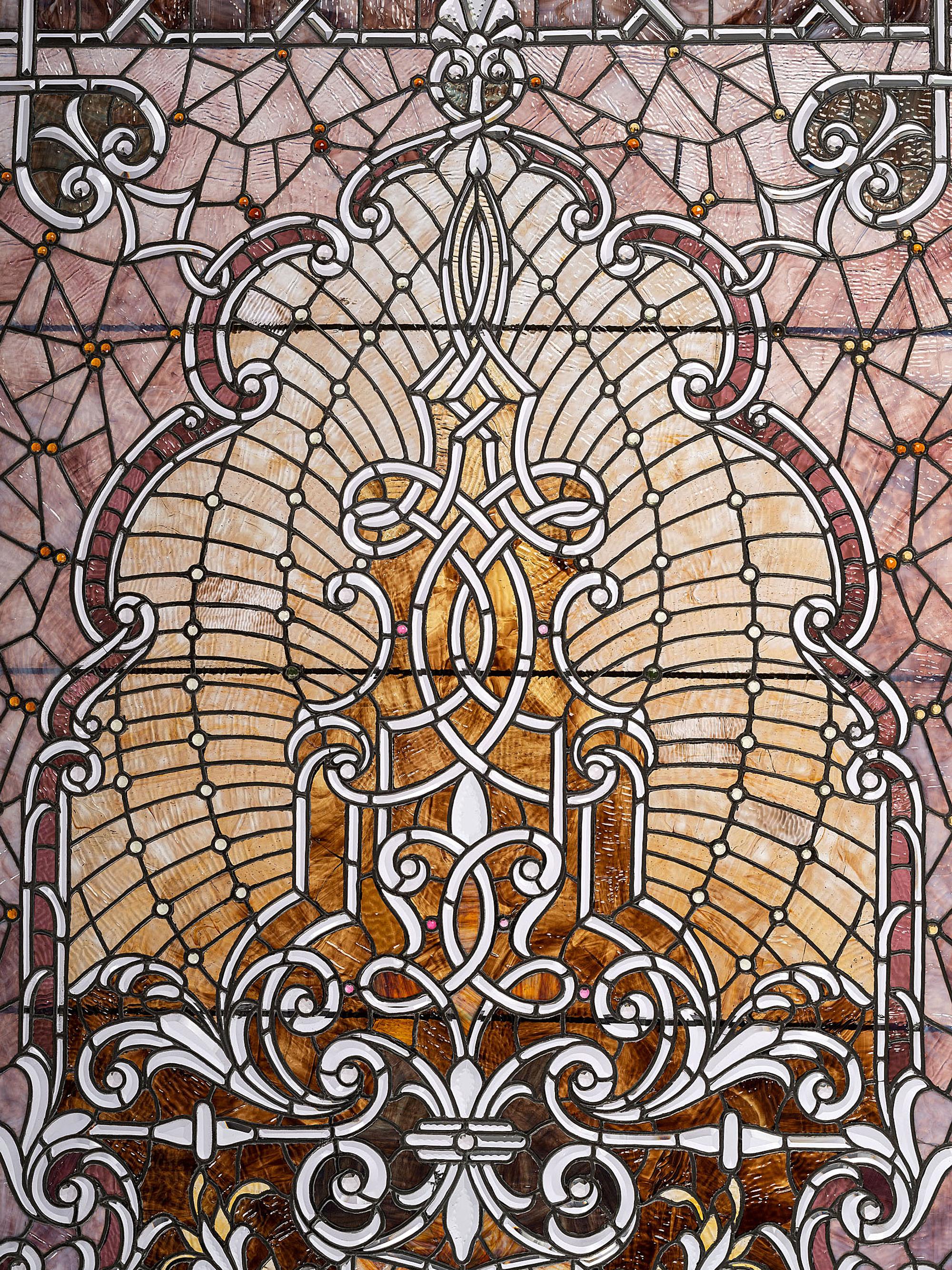 Victorian Leaded Glass Window American stained leaded glass…