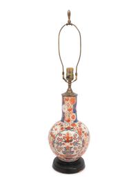An Imari Palette Porcelain Vase Mounted as a Lamp