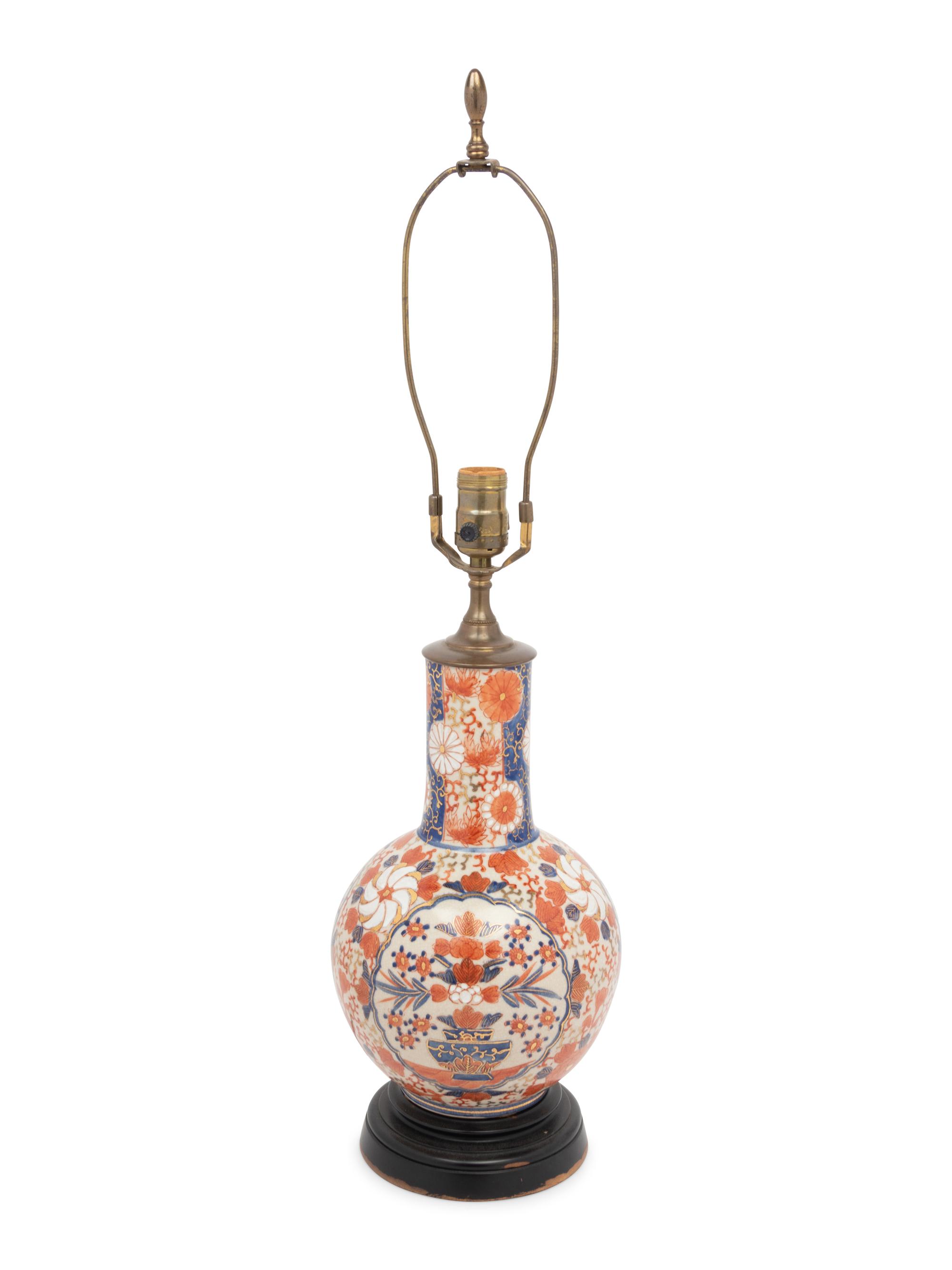 An Imari Palette Porcelain Vase Mounted as a Lamp