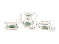 A Group of Spode Green Basket Ironstone Dinnerware