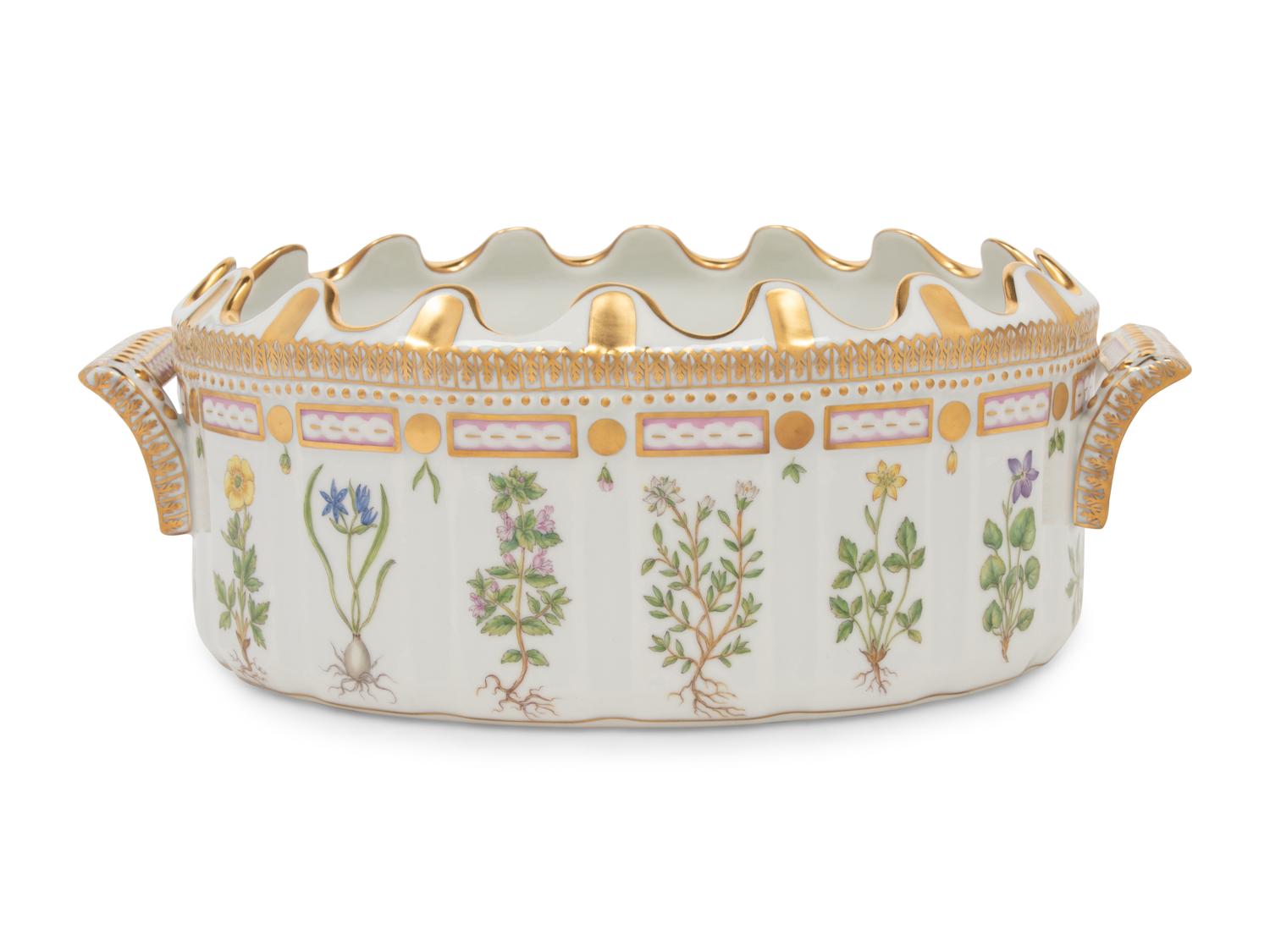A Royal Copenhagen Flora Danica Porcelain Monteith