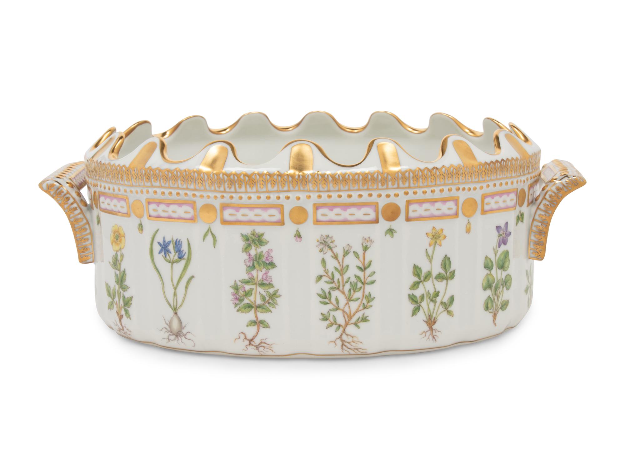 A Royal Copenhagen Flora Danica Porcelain Monteith