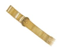 A Victorian Yellow Gold Belt Motif Bracelet, 29.90 dwts.
