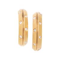 YELLOW GOLD AND DIAMOND HALF-HOOP EARCLIPS