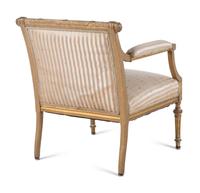 A Louis XVI Style Giltwood Armchair
