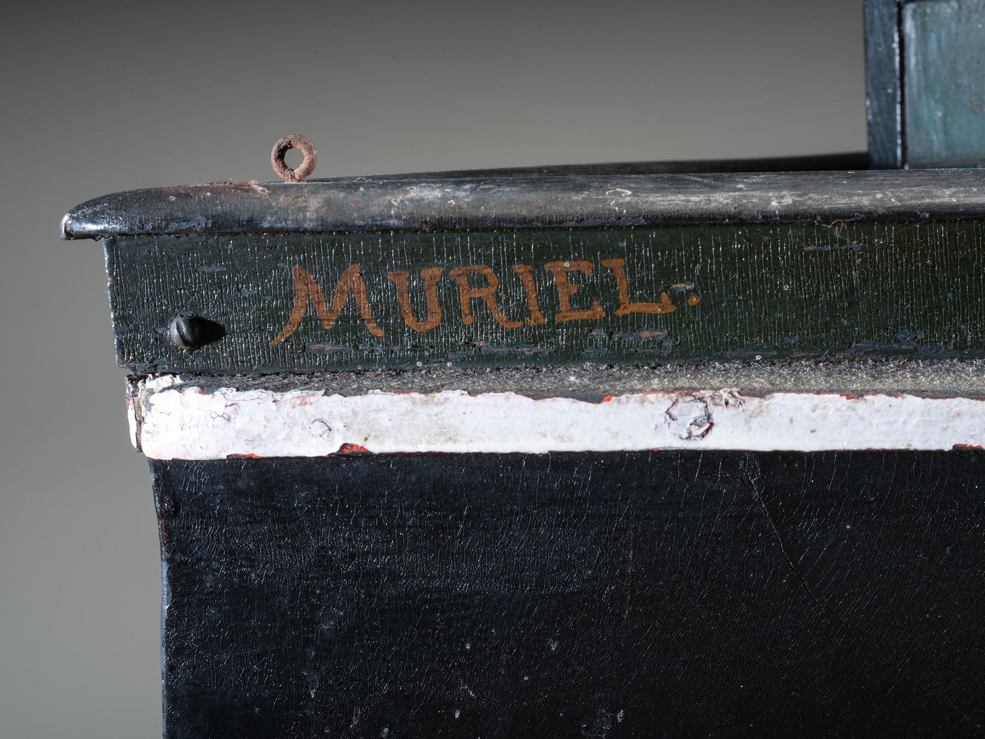 A Painted Wood Model of the Tugboat Muriel