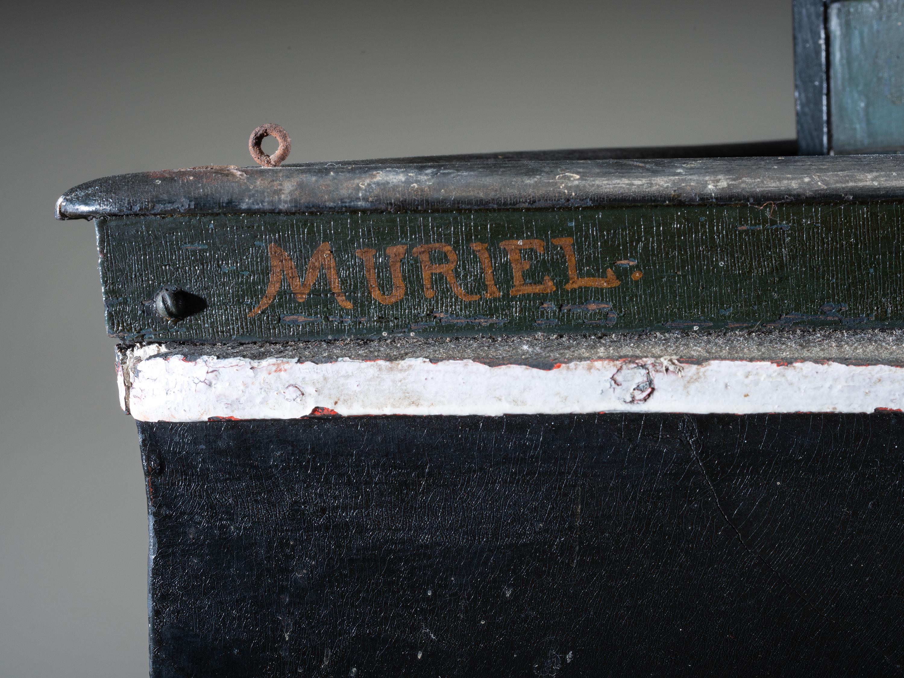 A Painted Wood Model of the Tugboat Muriel