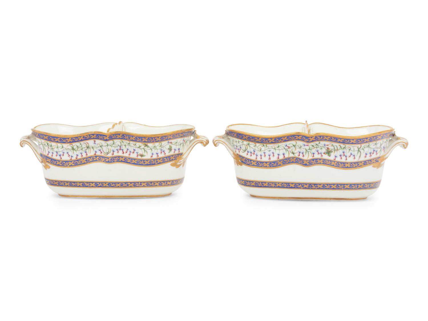 A Pair of Continental Porcelain Jardinières