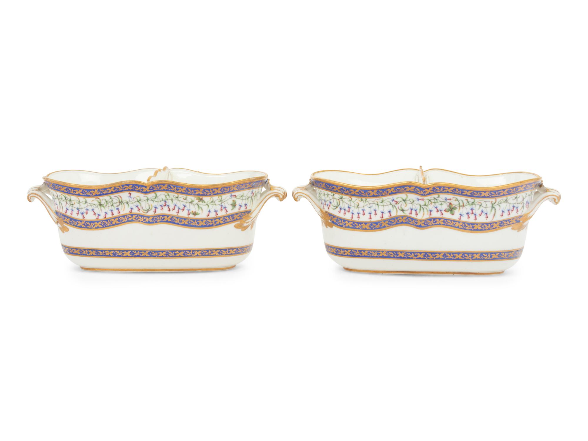 A Pair of Continental Porcelain Jardinières