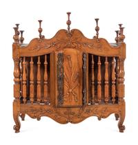 A French Provincial Walnut Panettiere and Dough Box on Stand