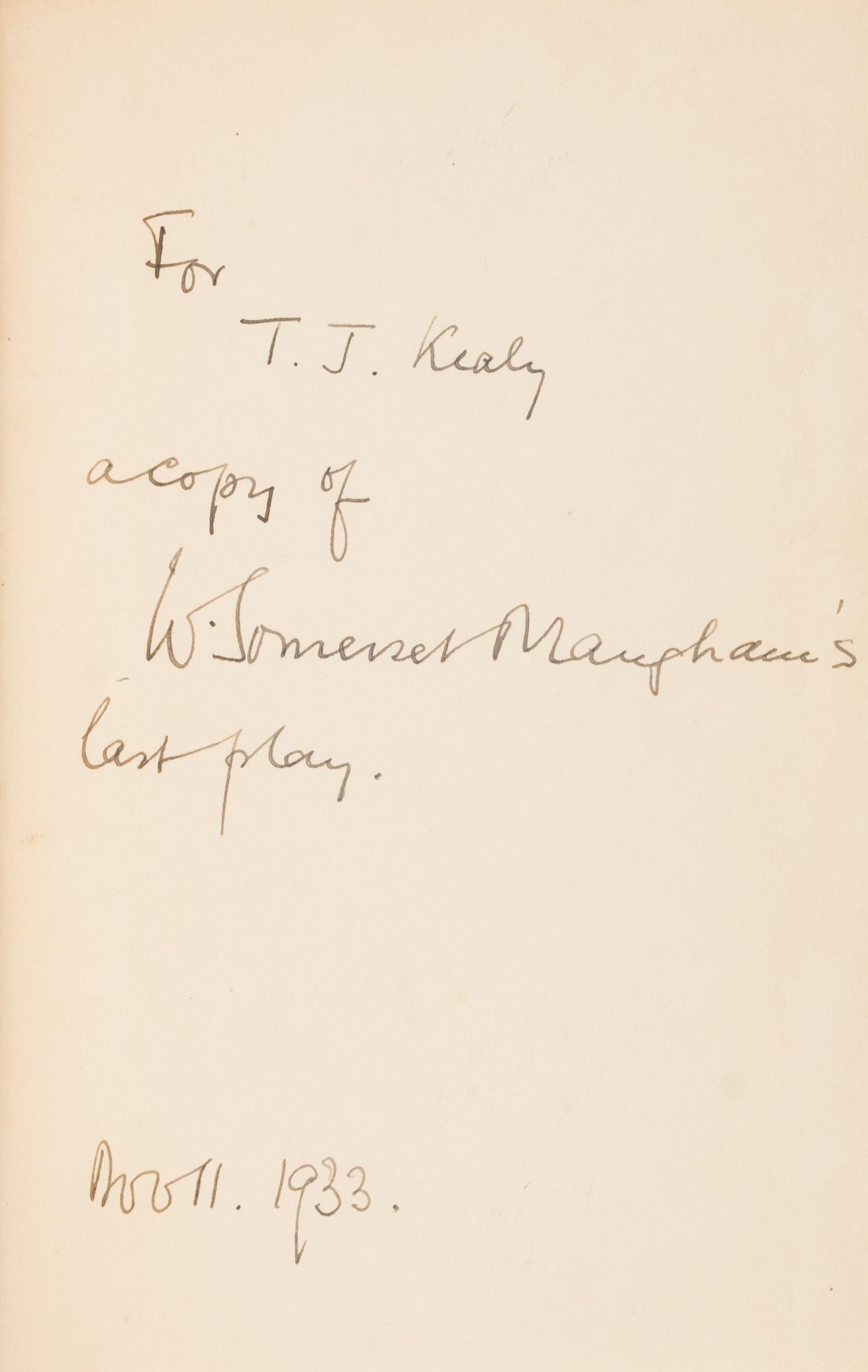[Literature] Maugham, W. Somerset. Sheppey. A Play in Three Acts