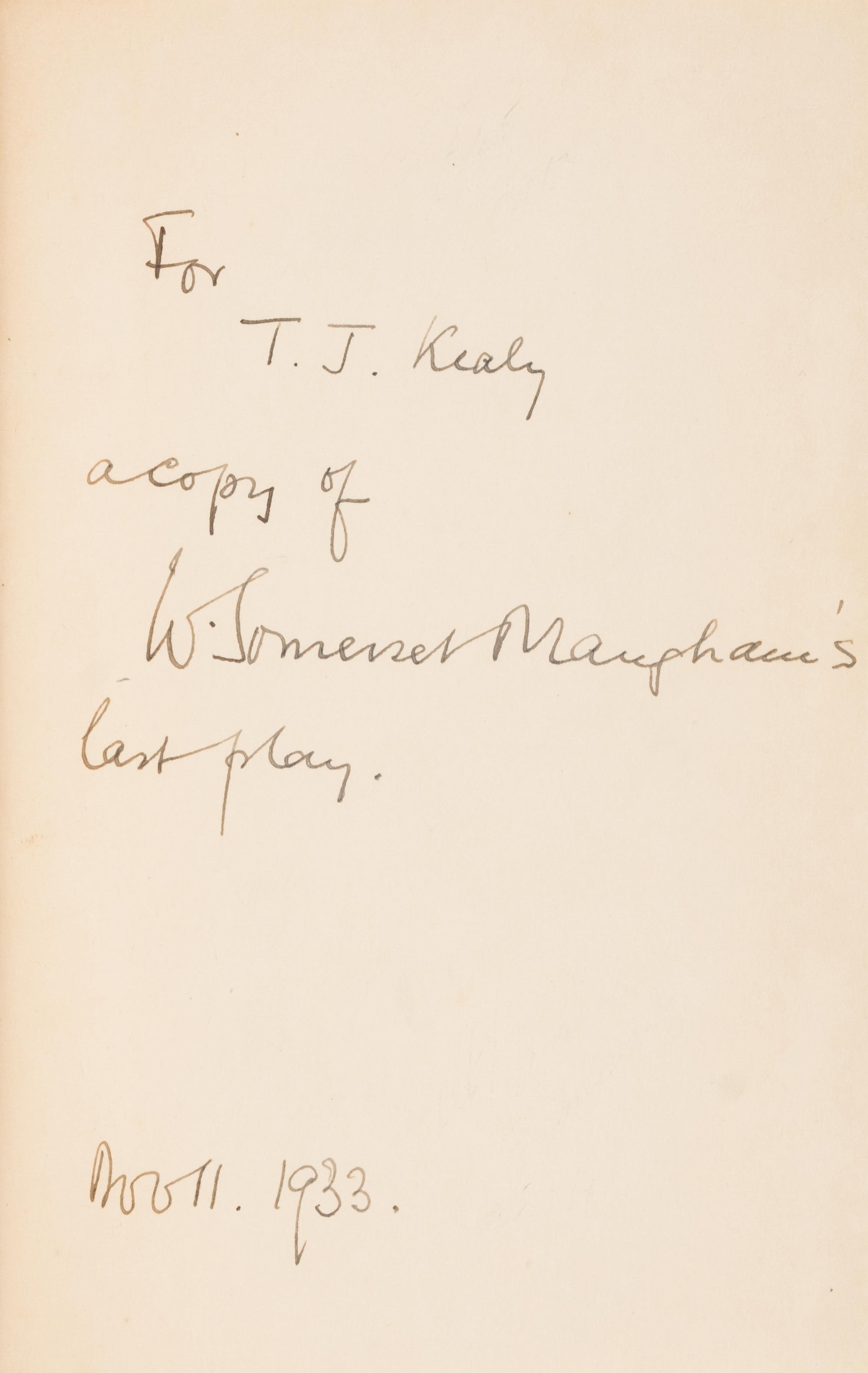 [Literature] Maugham, W. Somerset. Sheppey. A Play in Three Acts