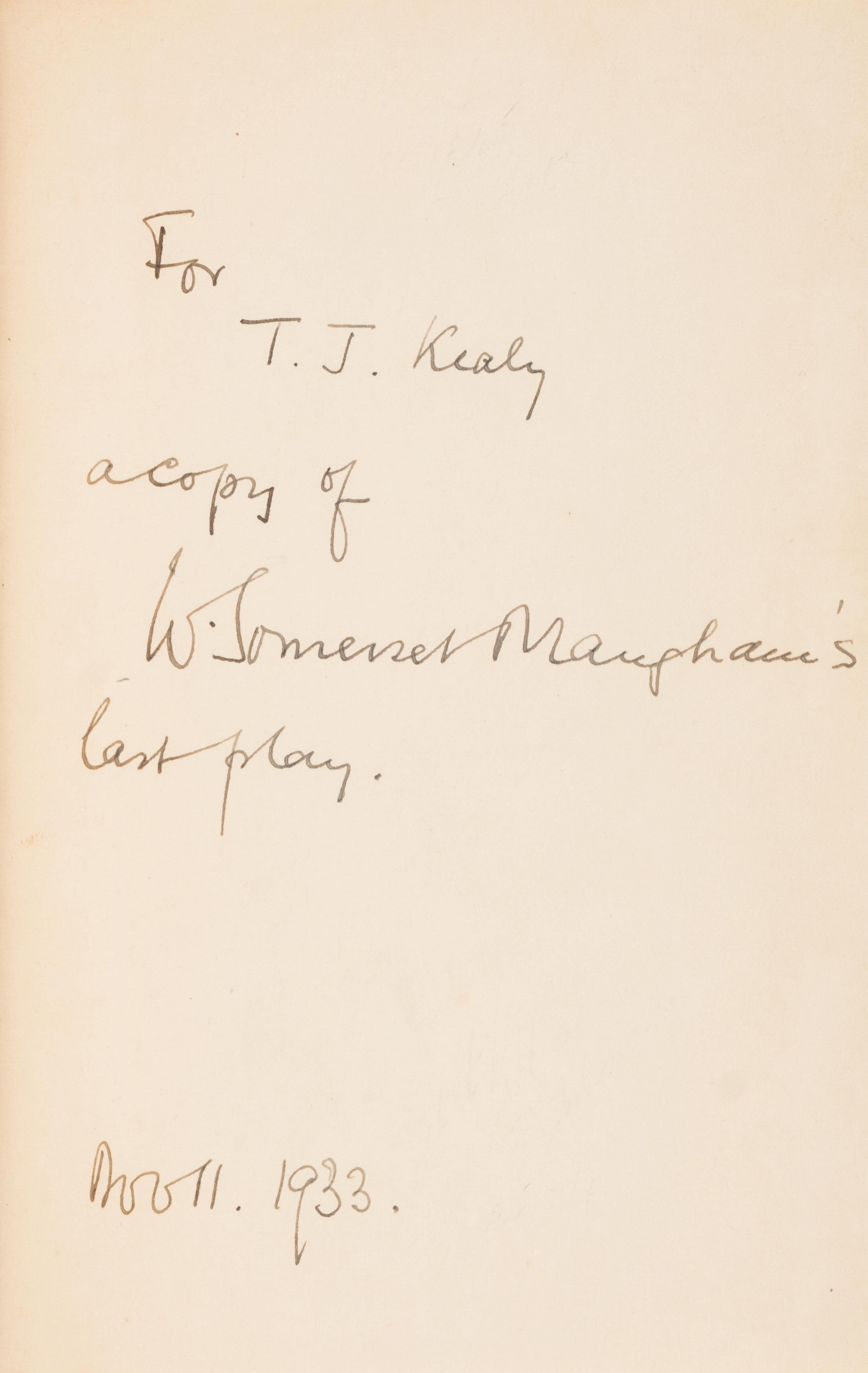 [Literature] Maugham, W. Somerset. Sheppey. A Play in Three Acts