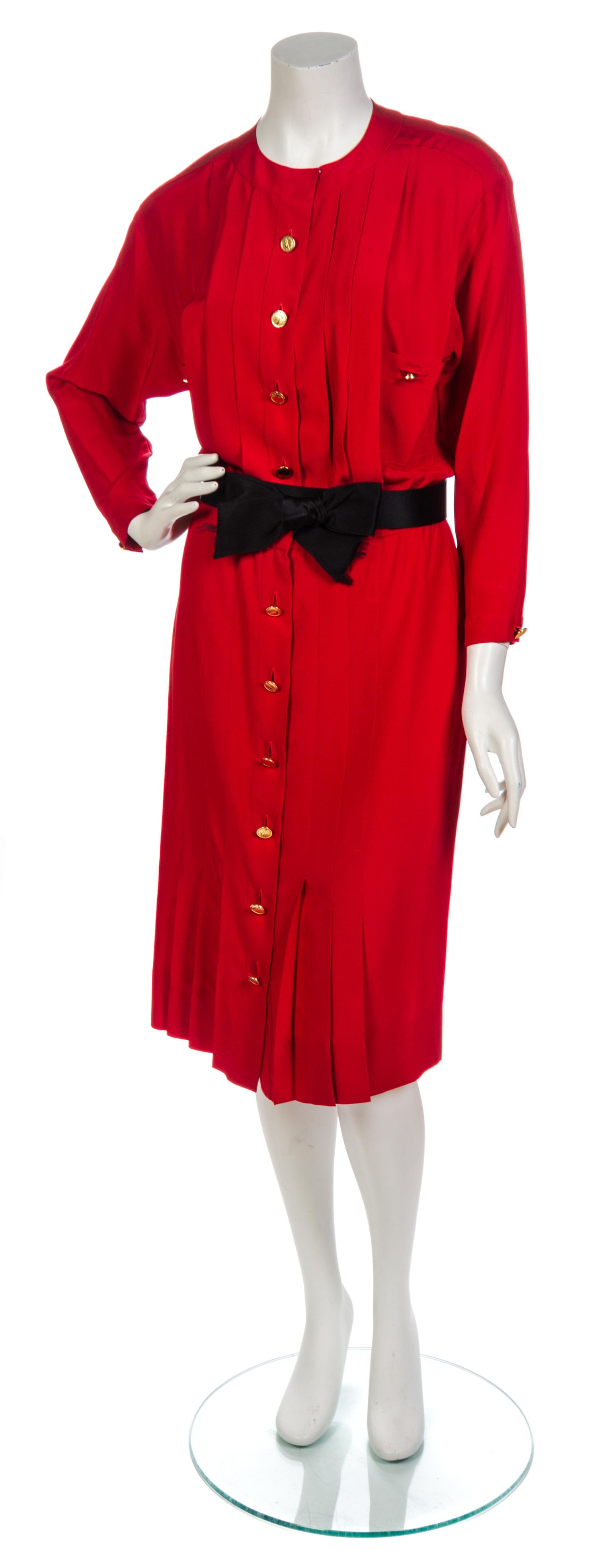 A Chanel Red Crepe Dress,