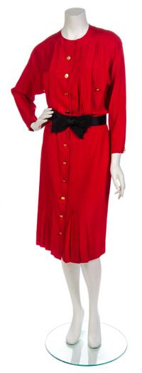 A Chanel Red Crepe Dress,