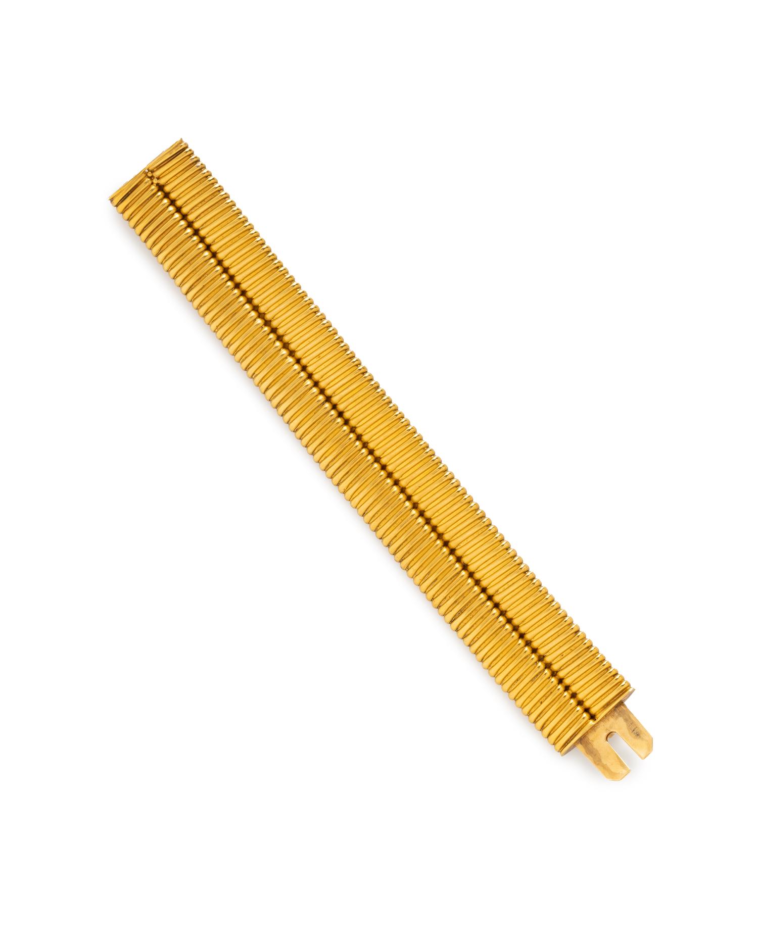 TURQUOISE AND YELLOW GOLD FLEXIBLE BRACELET