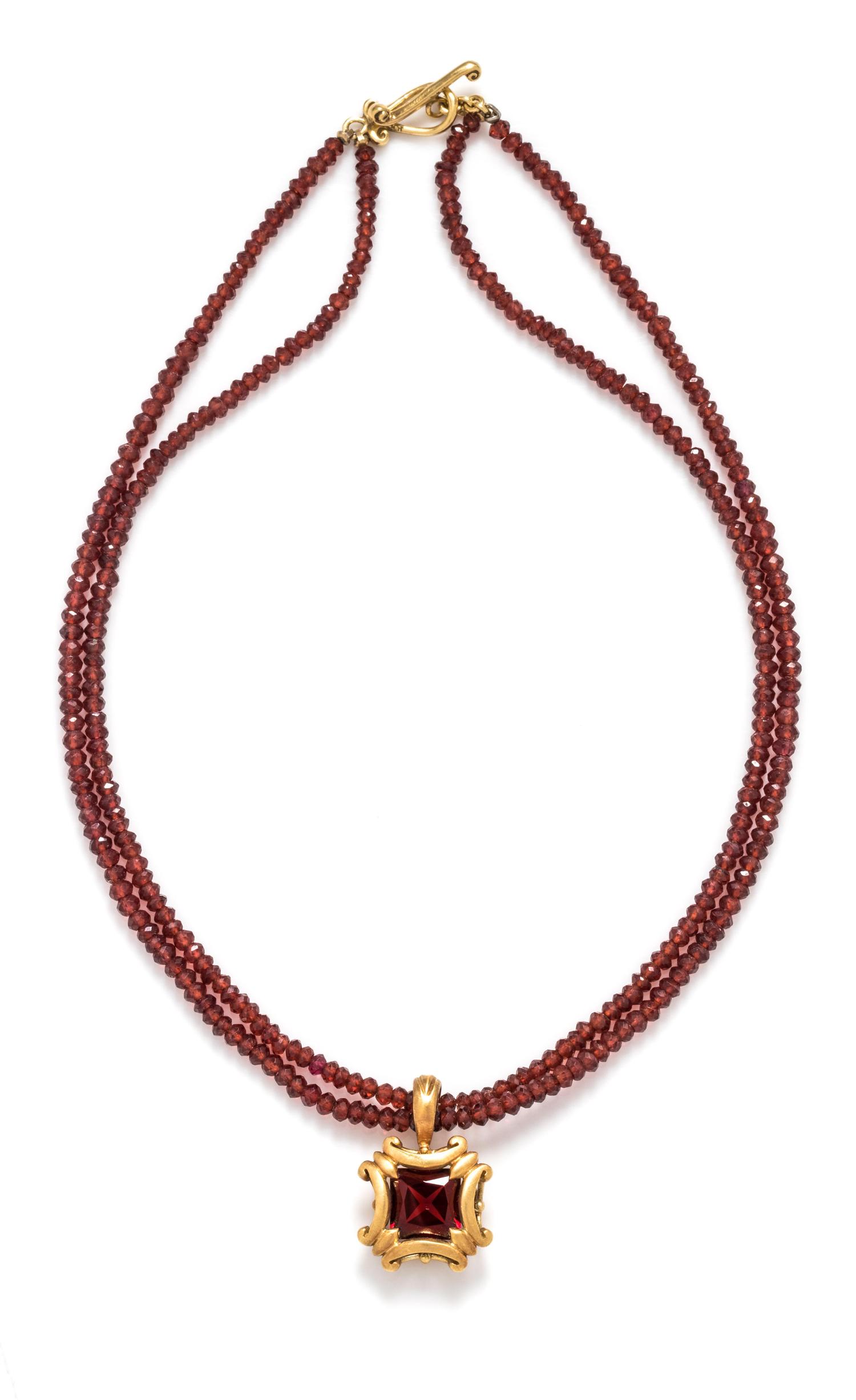 ROBIN ROTENIER, GARNET PENDANT/NECKLACE