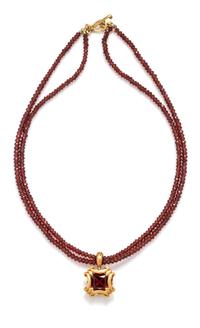 ROBIN ROTENIER, GARNET PENDANT/NECKLACE