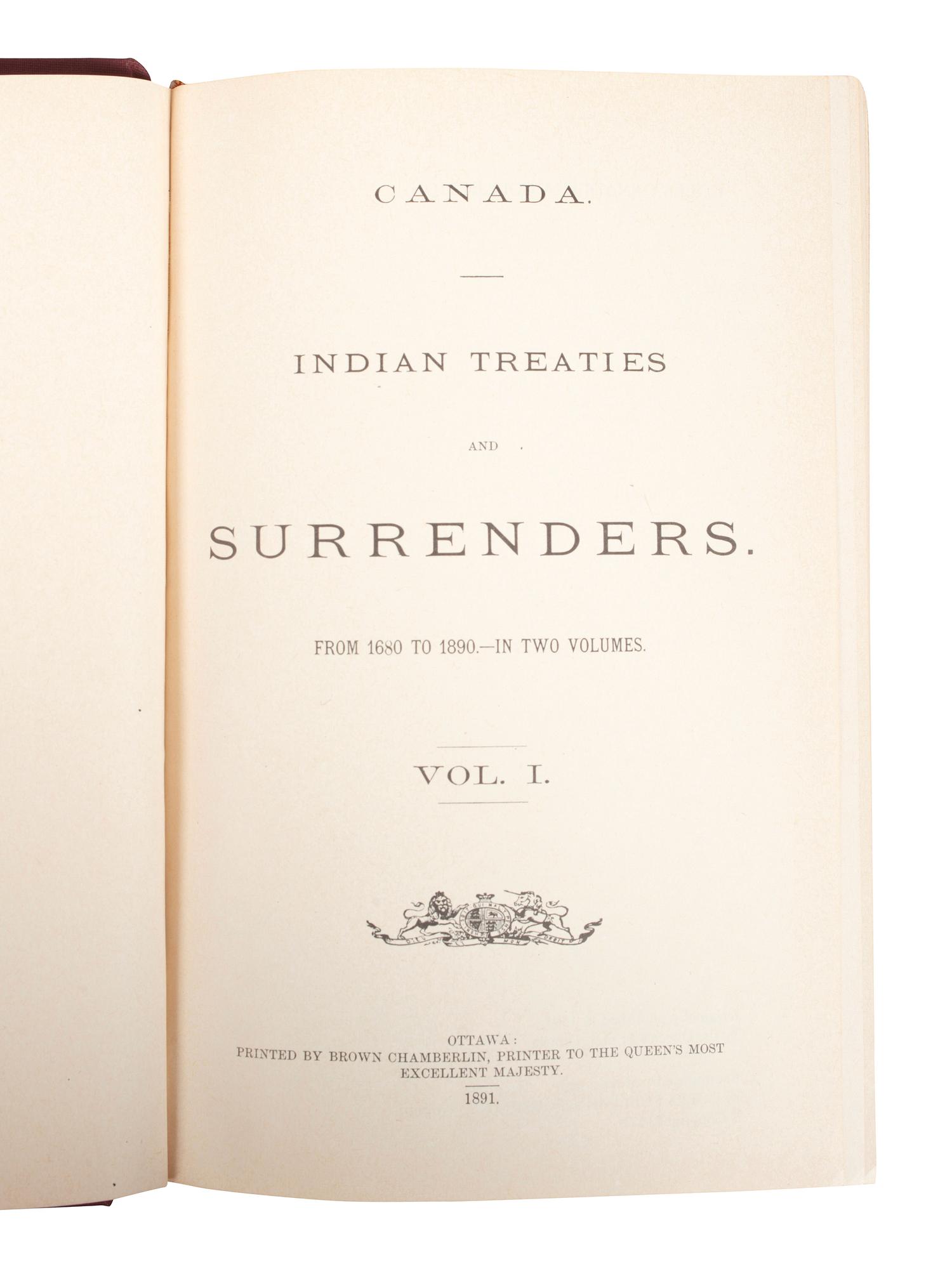 [NATIVE AMERICANS -- TREATIES]. A group of 6 works related to Indian treaties, comprising: