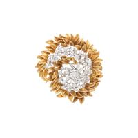 BICOLOR GOLD AND DIAMOND CONVERTIBLE BROOCH