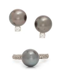 COLLECTION OF CULTURED TAHITIAN PEARL AND DIAMOND JEWELRY