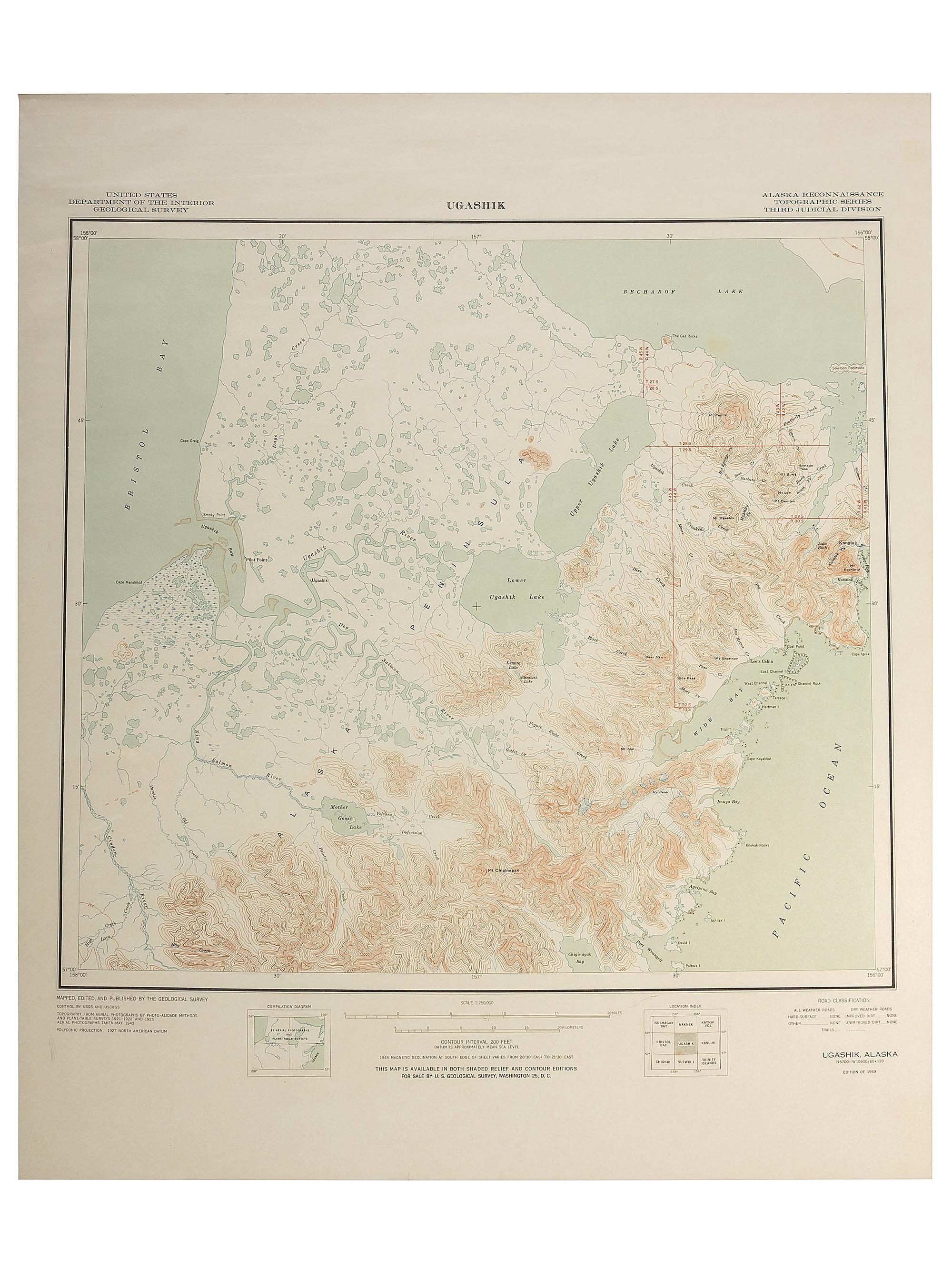 [MAPS]. A group of 11 US Geological survey maps of Alaska.