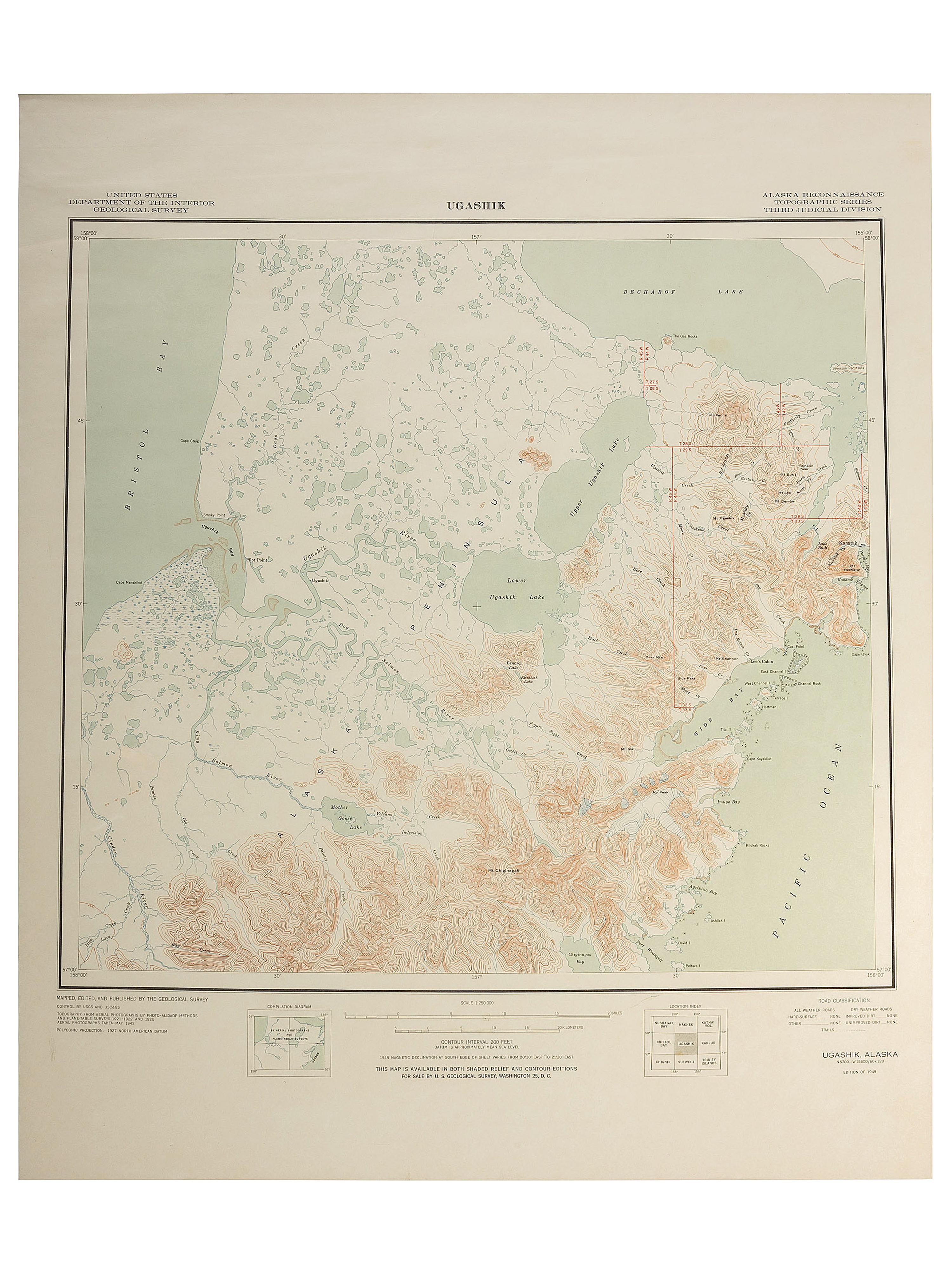 [MAPS]. A group of 11 US Geological survey maps of Alaska.
