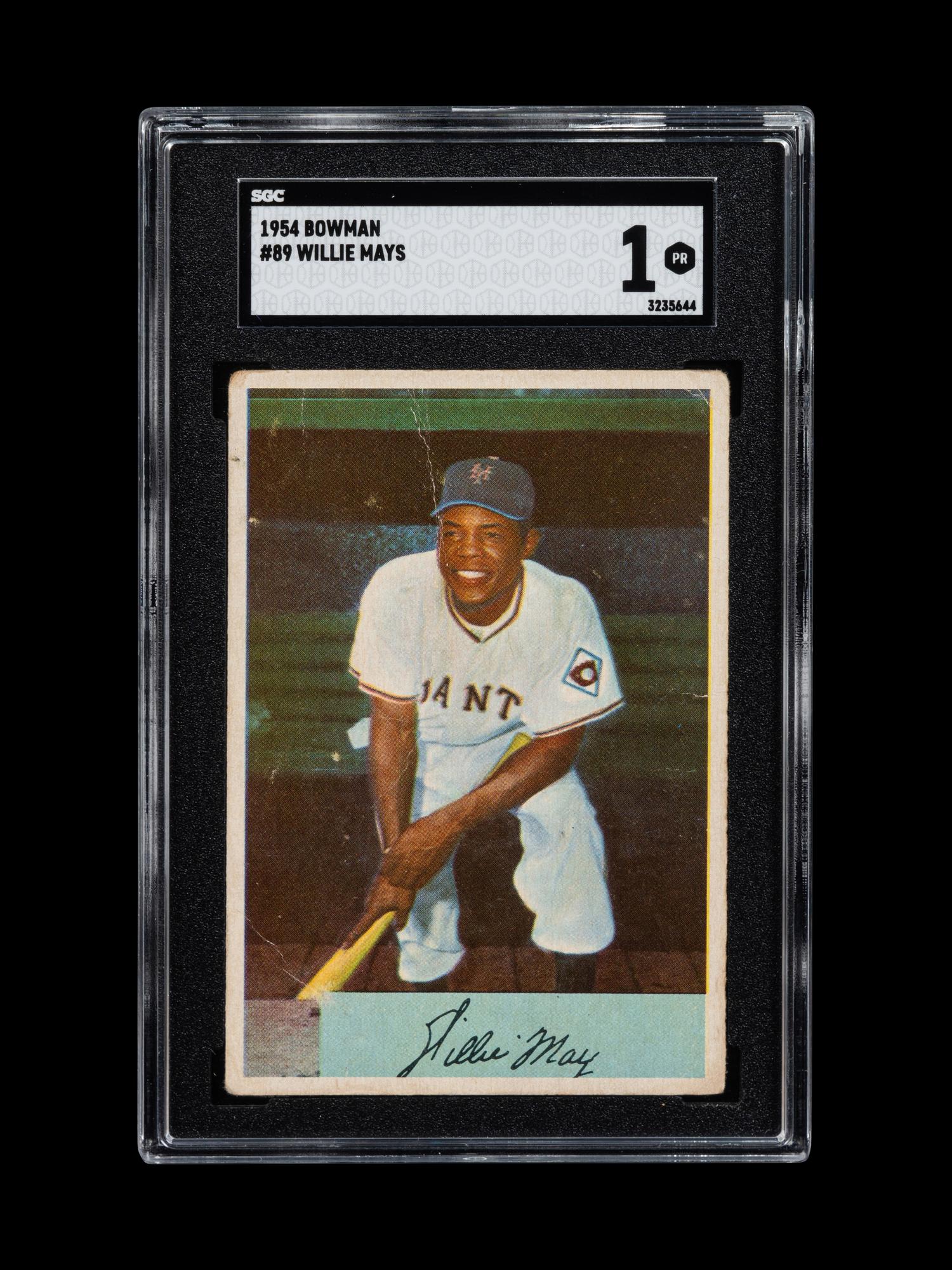 A 1954 Bowman Willie Mays Baseball Card No. 89 (SGC 1)
