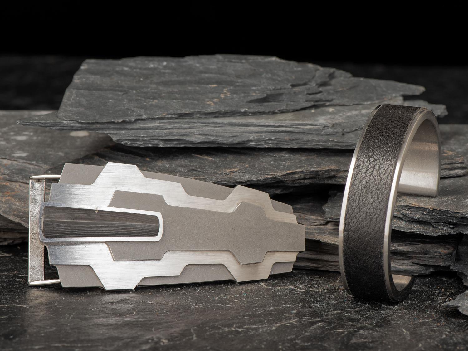 Modern Belt Buckle and Cuff Bracelet