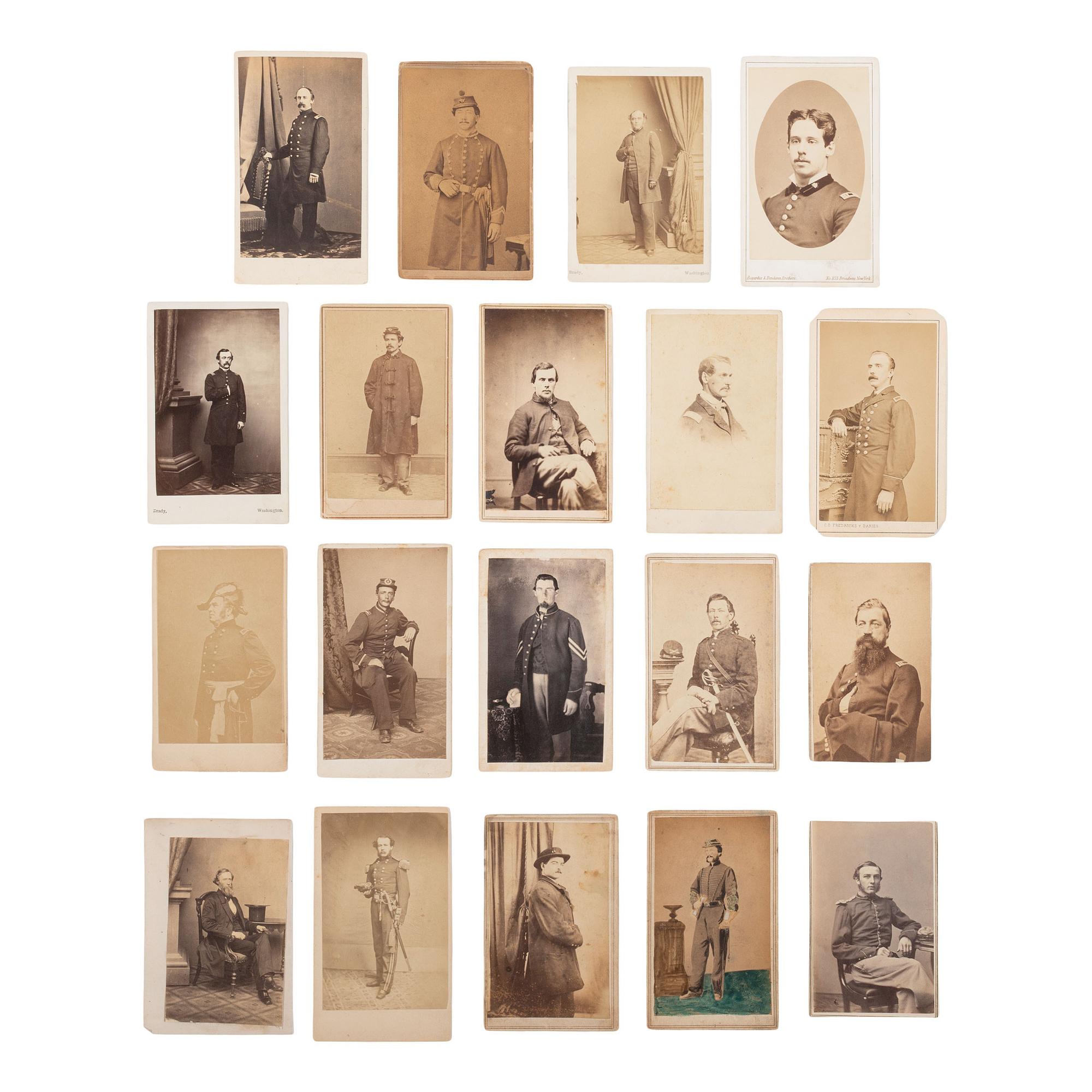 [Civil War] Group of 37 Carte de Visites of Union Officers and Enlisted Men