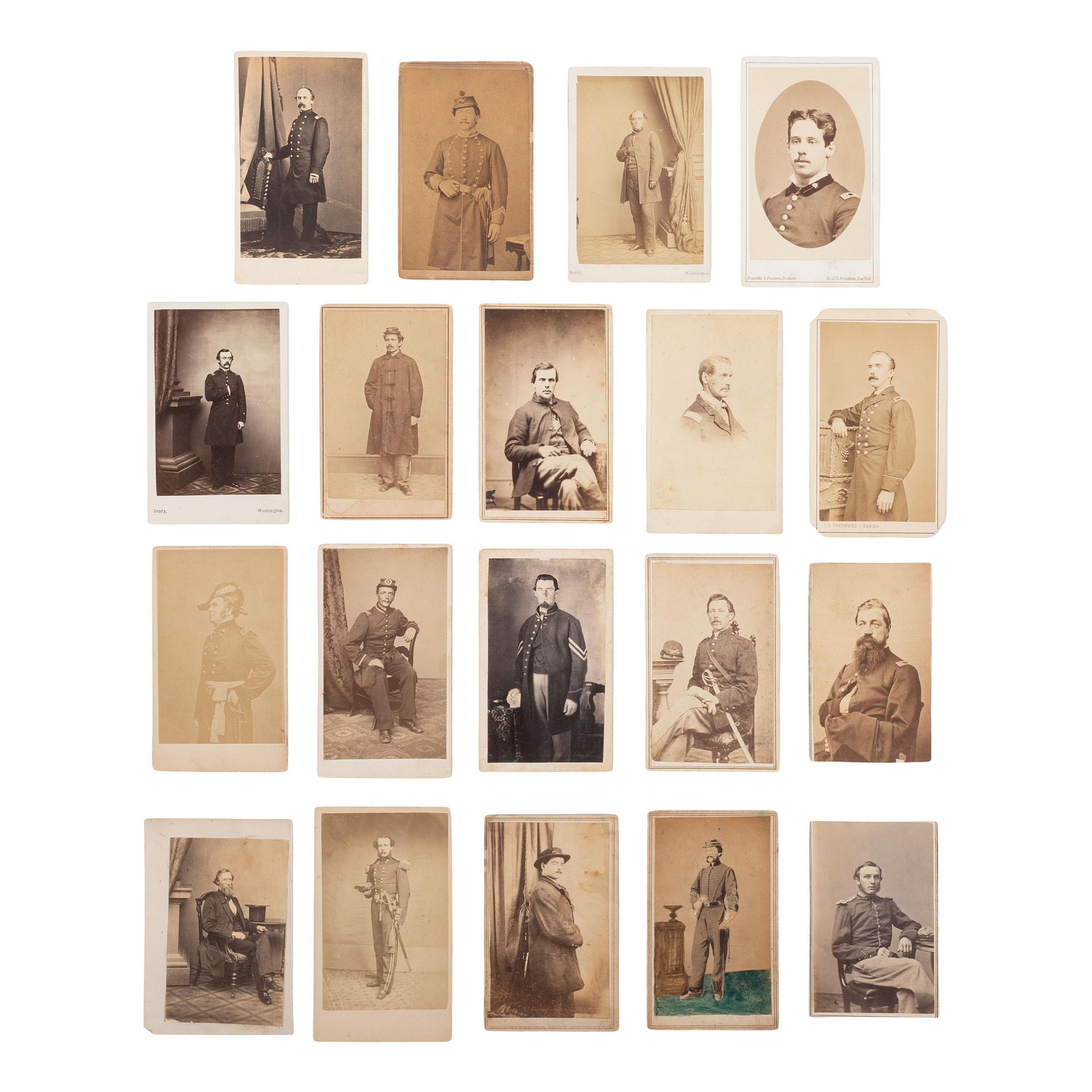 [Civil War] Group of 37 Carte de Visites of Union Officers and Enlisted Men