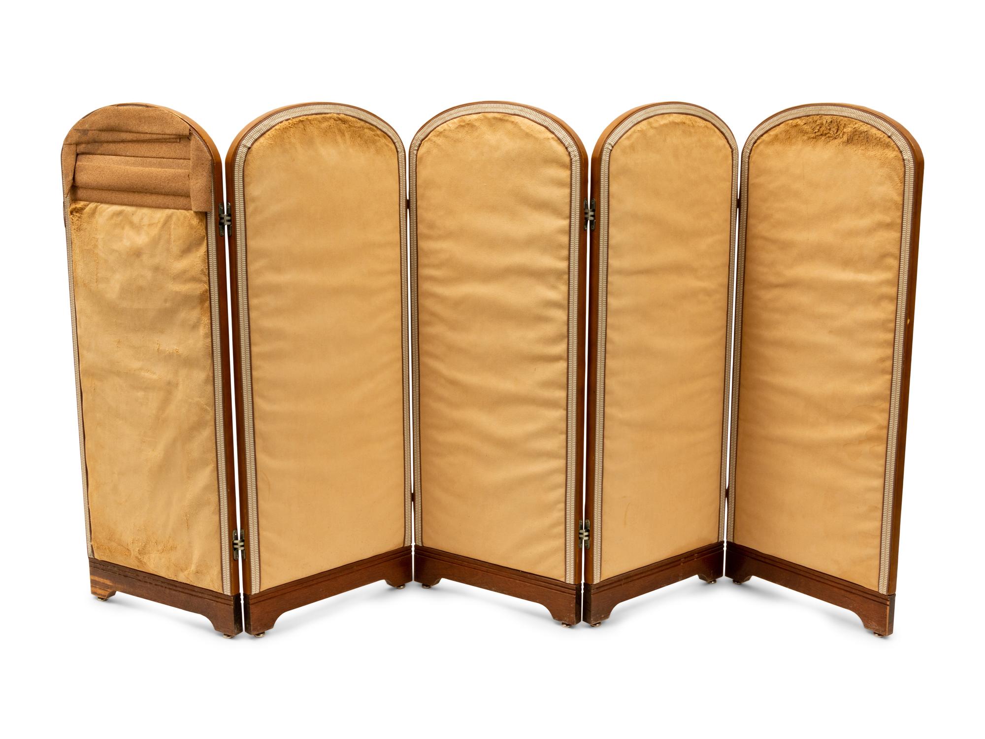 A Pair of Leather Folding Screens