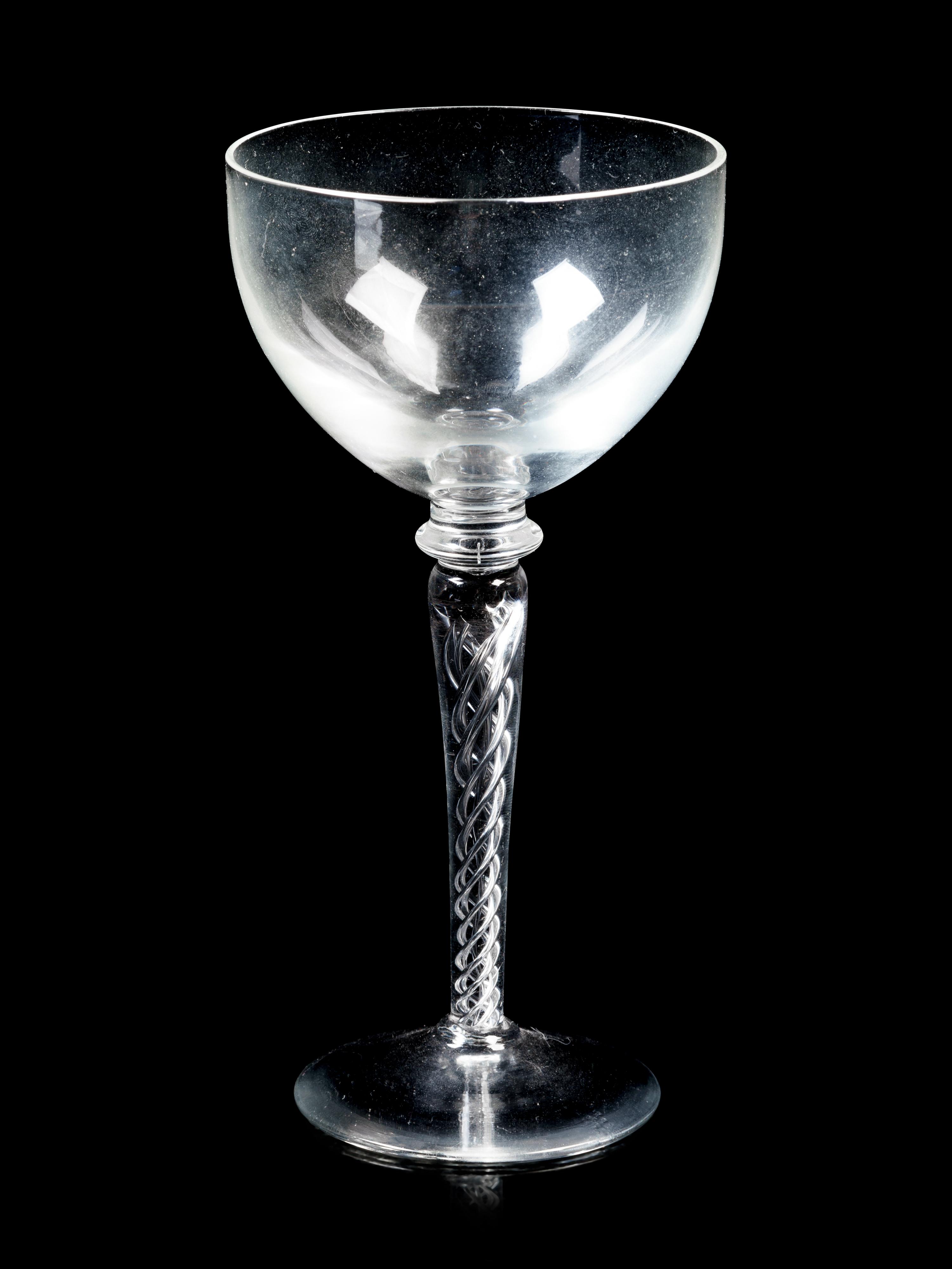 A Set of Twelve Twist-Stem Wine Glasses