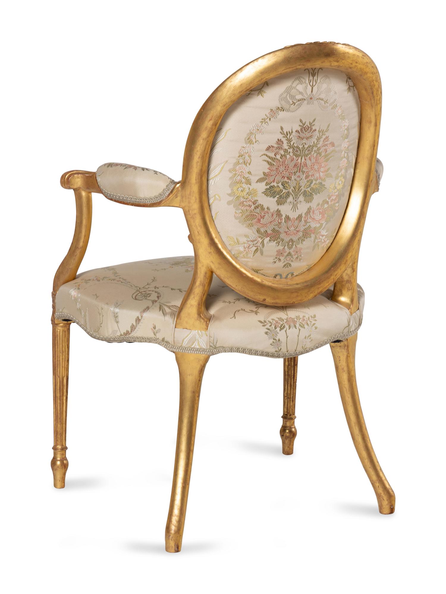 A George III Giltwood Armchair