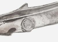 Two sterling silver pheasant-form sculptures, possibly Mexican, probably mid-20th century