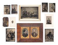 [EARLY PHOTOGRAPHY]. A collection of tintypes featuring men, women, and children, incl. African American subjects.