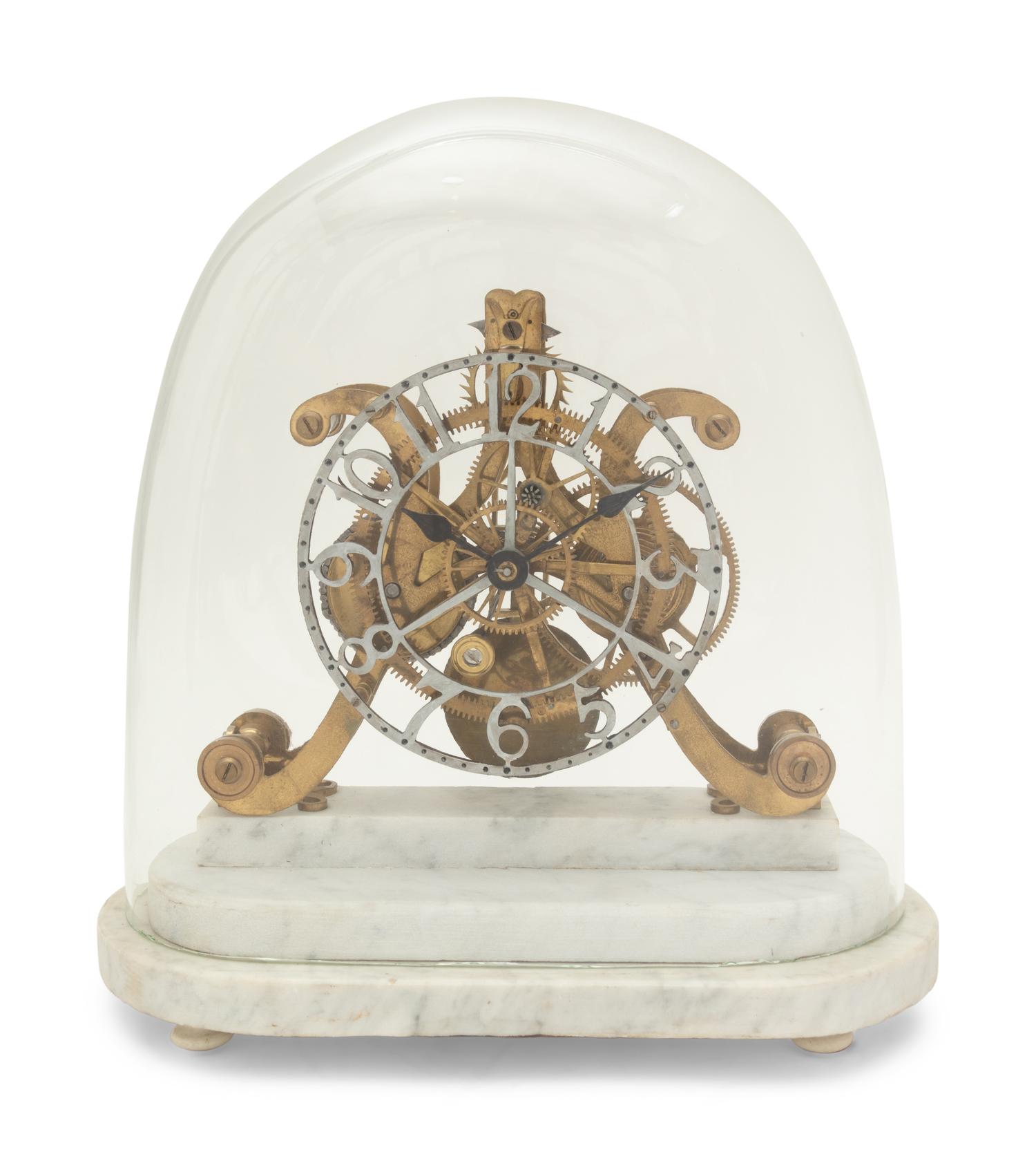 A Brass Skeleton Clock