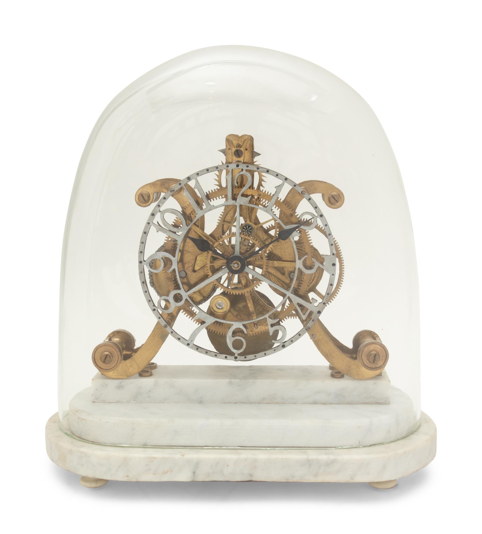 A Brass Skeleton Clock