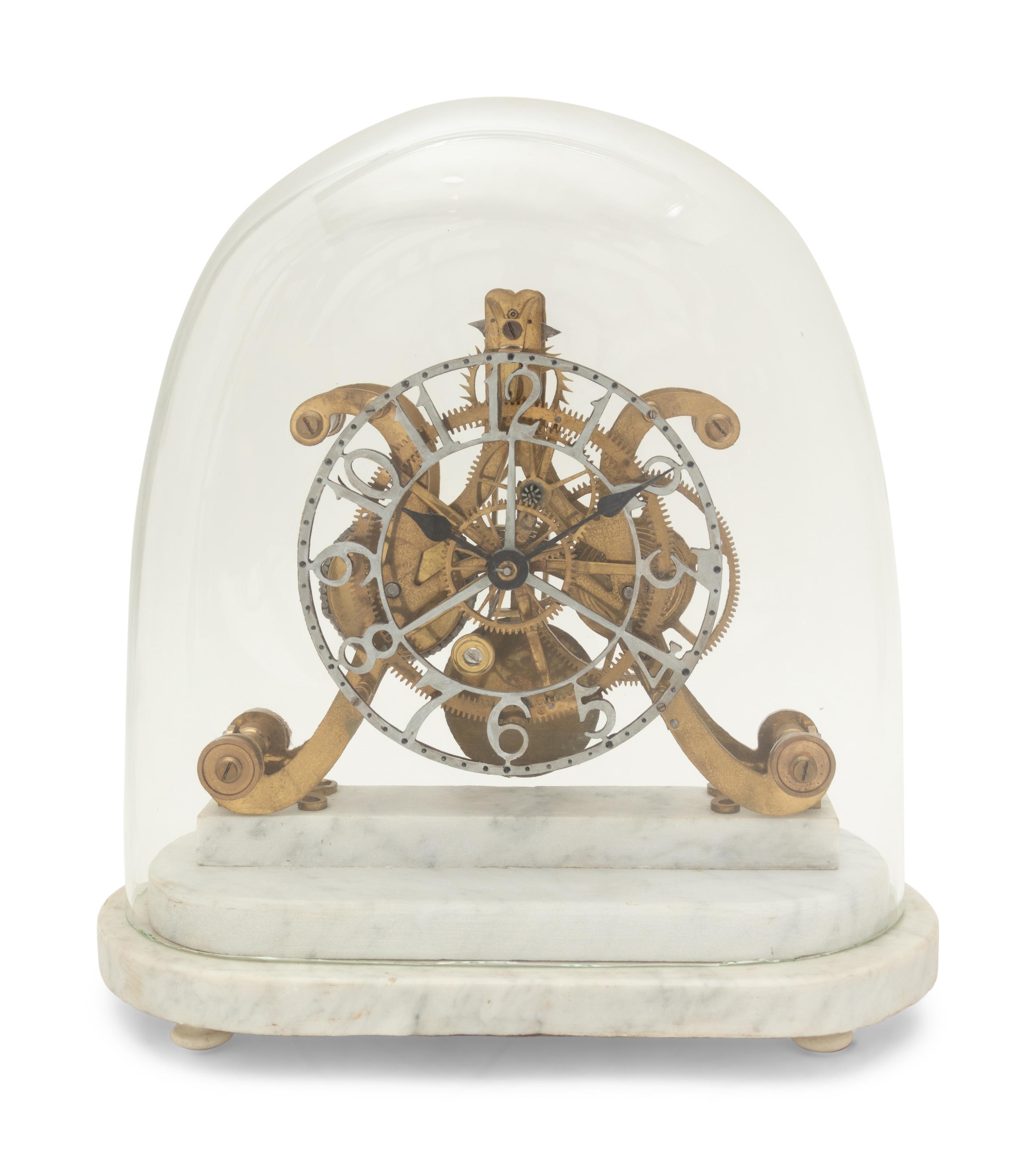 A Brass Skeleton Clock