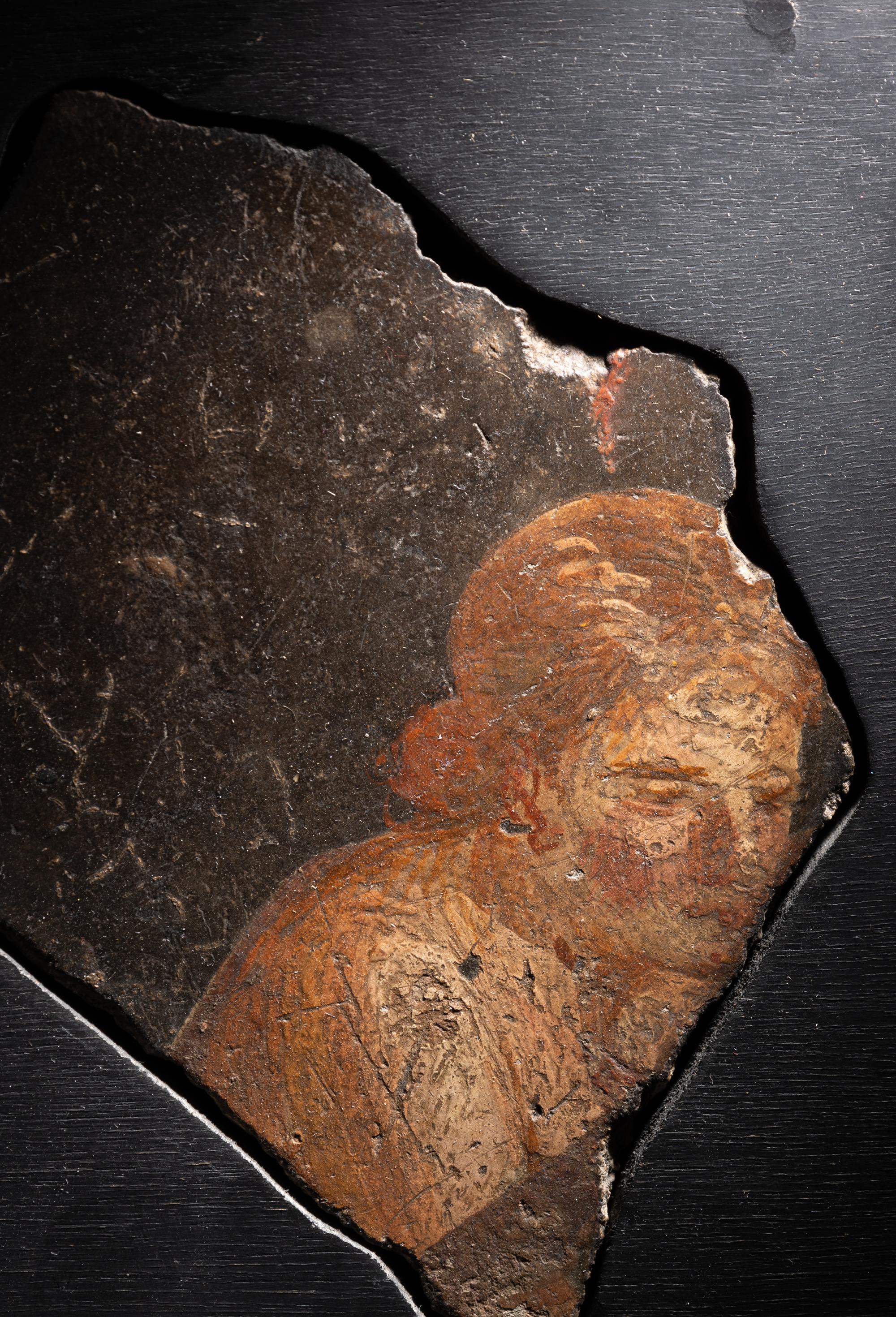 A Roman Fresco Fragment with a Lady's Head