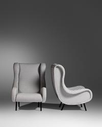 Pair of Senior Lounge Chairs, c. 1951, Arflex, Italy