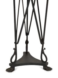 A Pair of Neoclassical Style Marble Top Patinated Metal Athéniennes