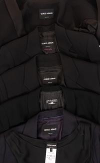 Five Giorgio Armani Ensembles: Two Skirt Suits, Two Pant Suits, One Jacket and Shell