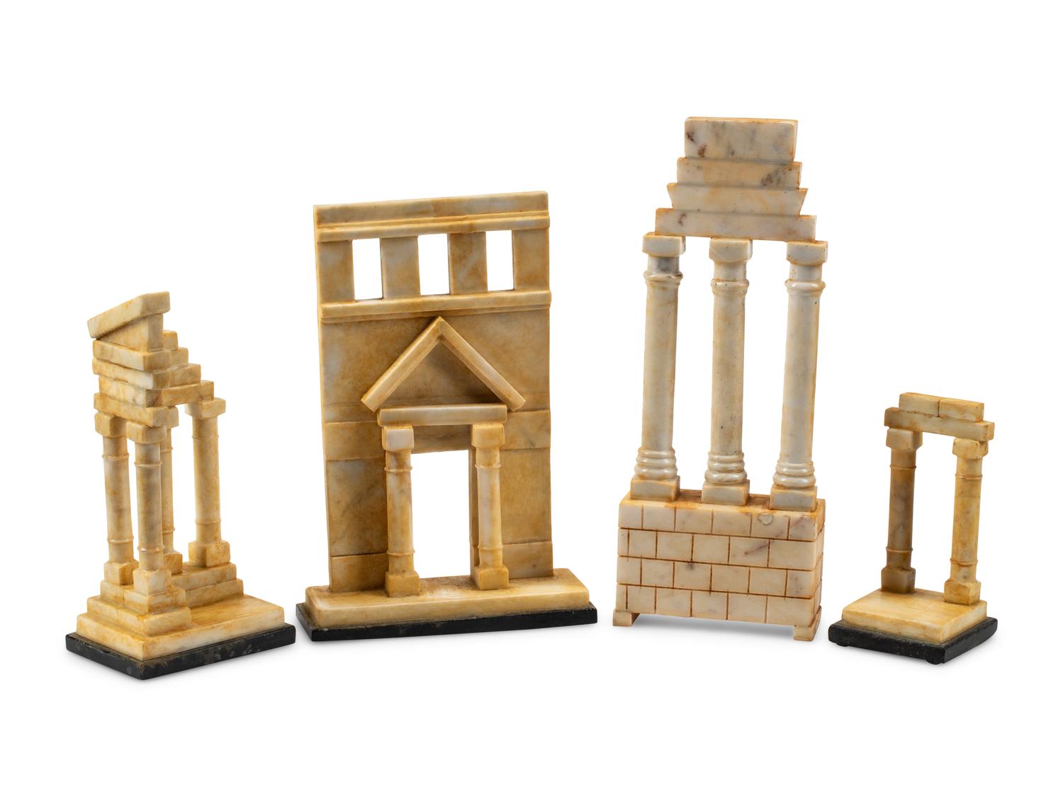 A Set of Four Italian Grand Tour Style Marble Table Ornaments
