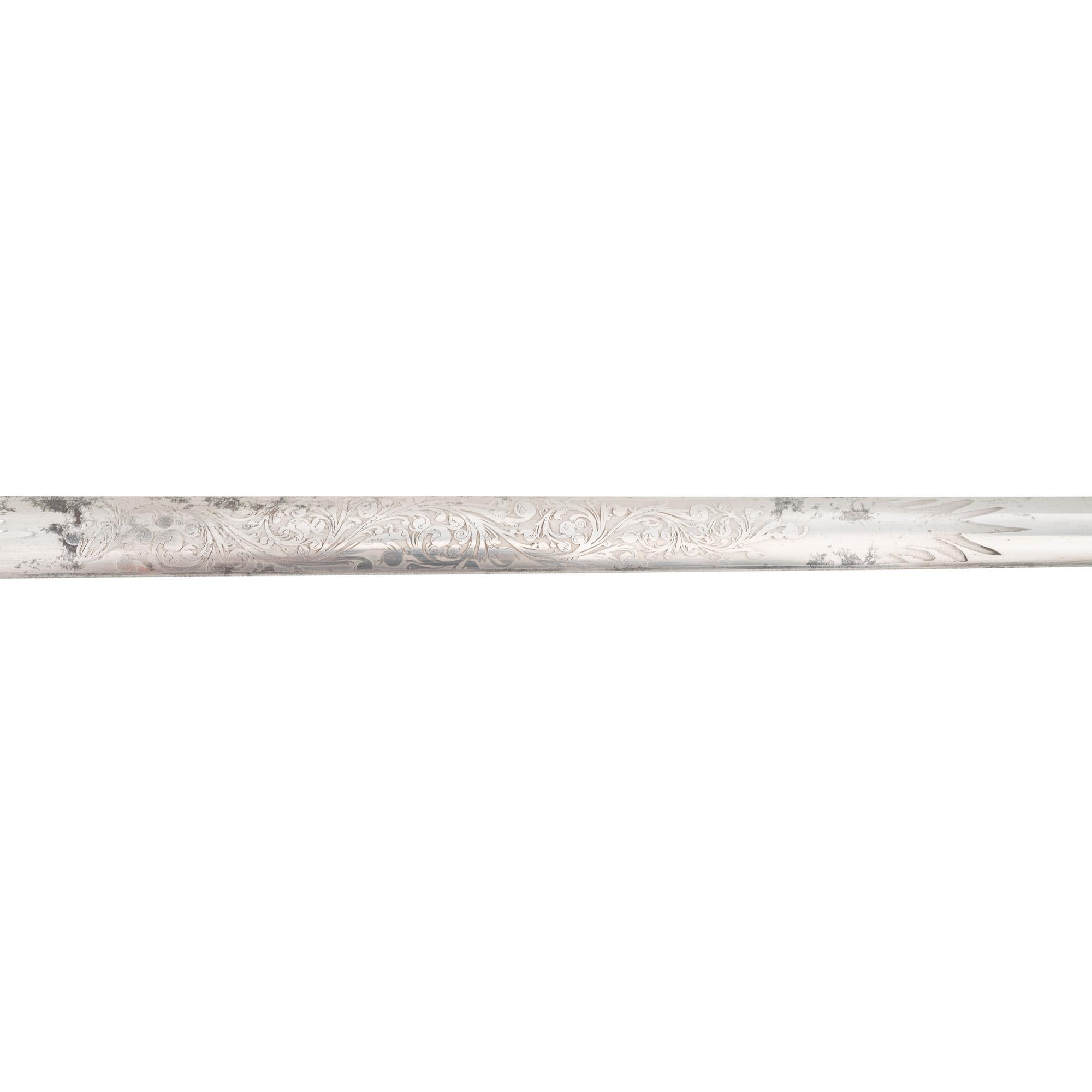 Fine Victorian Gilt Hilt & Etched Blade Court Sword by Charles Webb