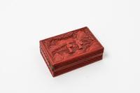 A Chinese Cinnabar Lacquer Box Width 5 3/4 inches.