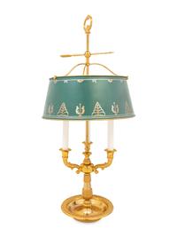 An Empire Style Brass Bouillotte Lamp