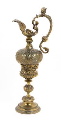 A Continental Brass Ewer Height 15 1/4 inches.