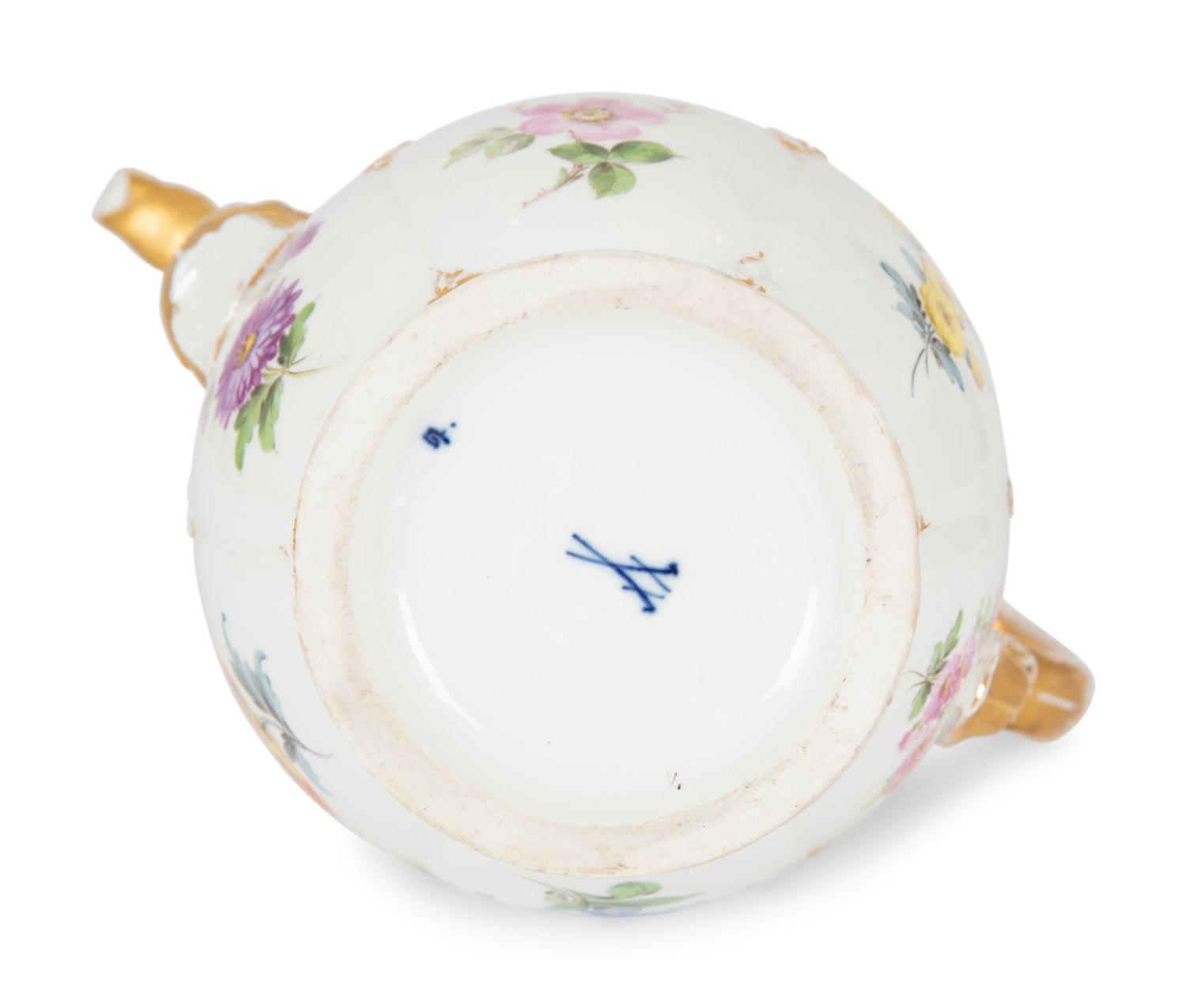 A Meissen Porcelain Coffee Pot with Floral Decoration and Figural Spout — 19TH CENTURY