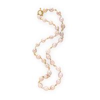 BAROQUE PINK CULTURED PEARL AND YELLOW GOLD NECKLACE